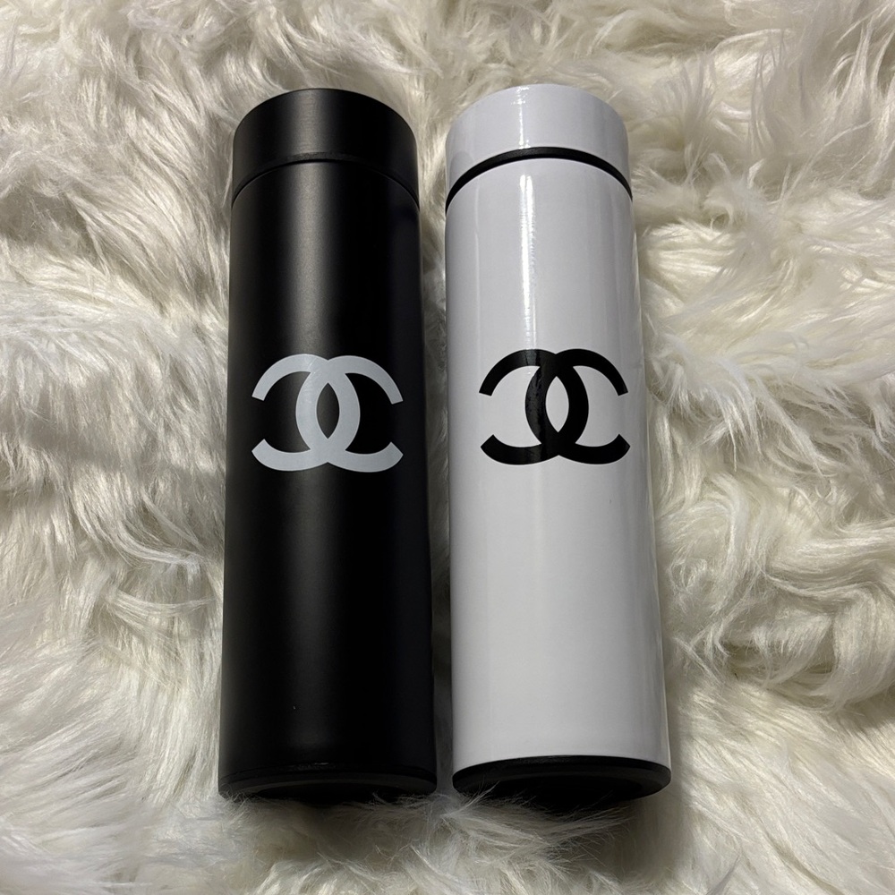 Fashion White Logo Smart Digital Thermos